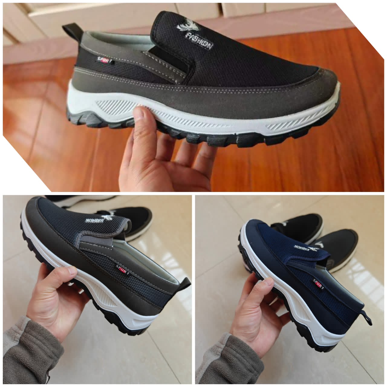 Men's Breathable Mesh Slip-On Casual Sports Sneakers.