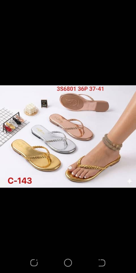Braided Thong Metallic Flat Flip-Flop Sandals