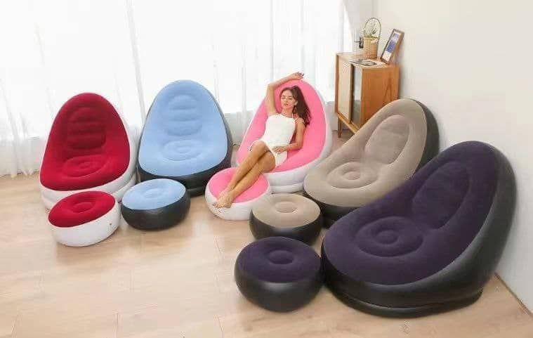 Inflatable sofa with electric pump
